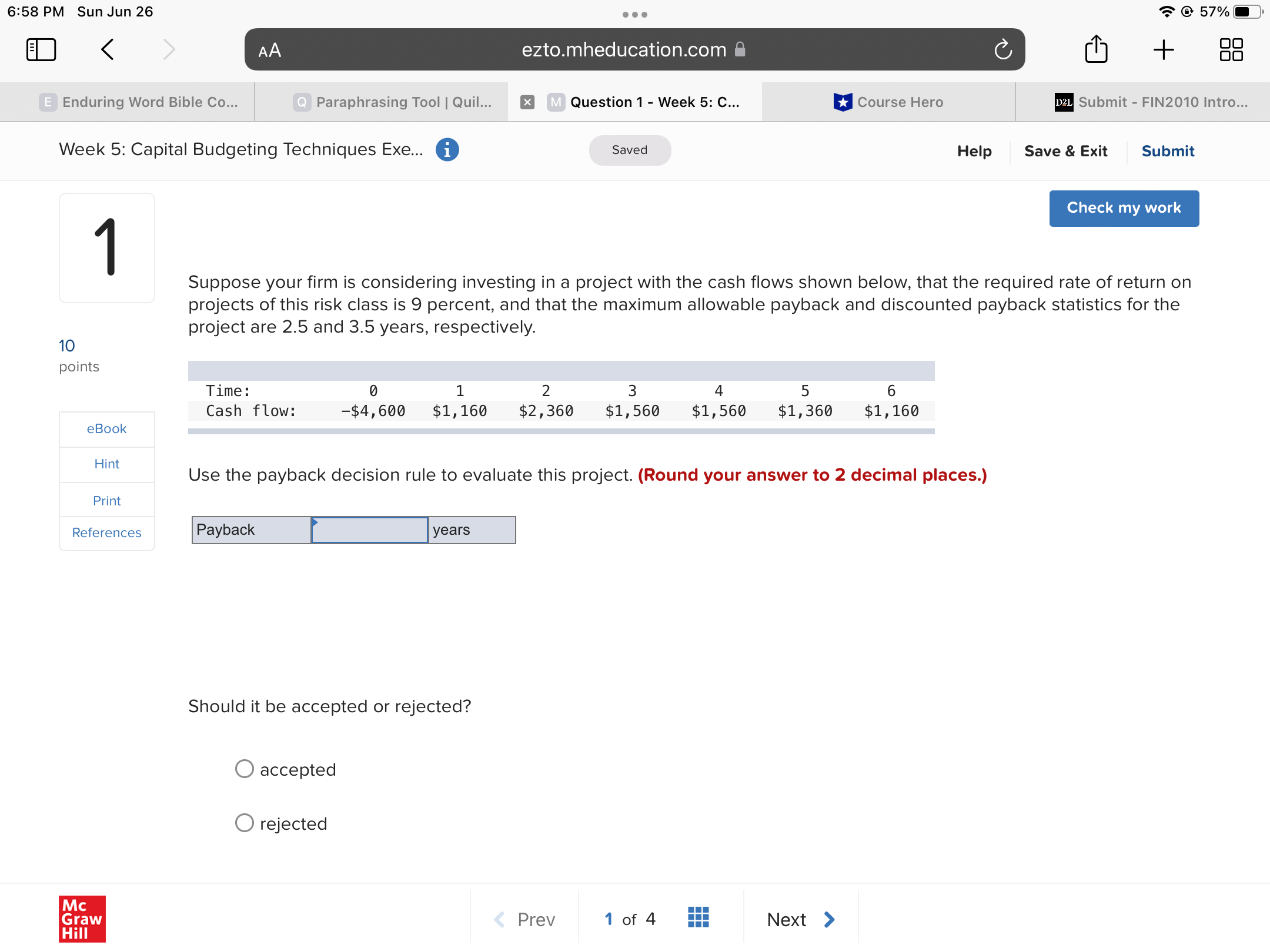 6158 PM Sun Jun 26 . . . as (a) 57% E]. ED < AA