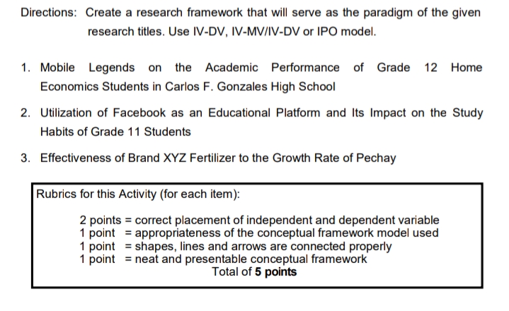 pls help Practical Research 2 Directions: Create