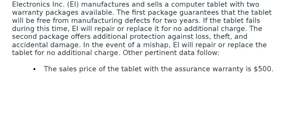 Electronics Inc. (El) manufactures and sells a