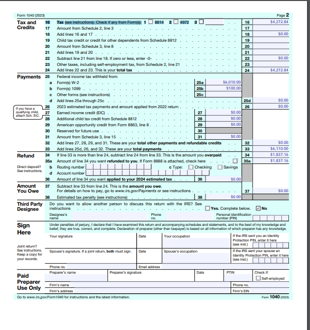 This assignment requires you to complete four tax