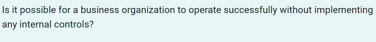 \fIs it possible for a business organization to