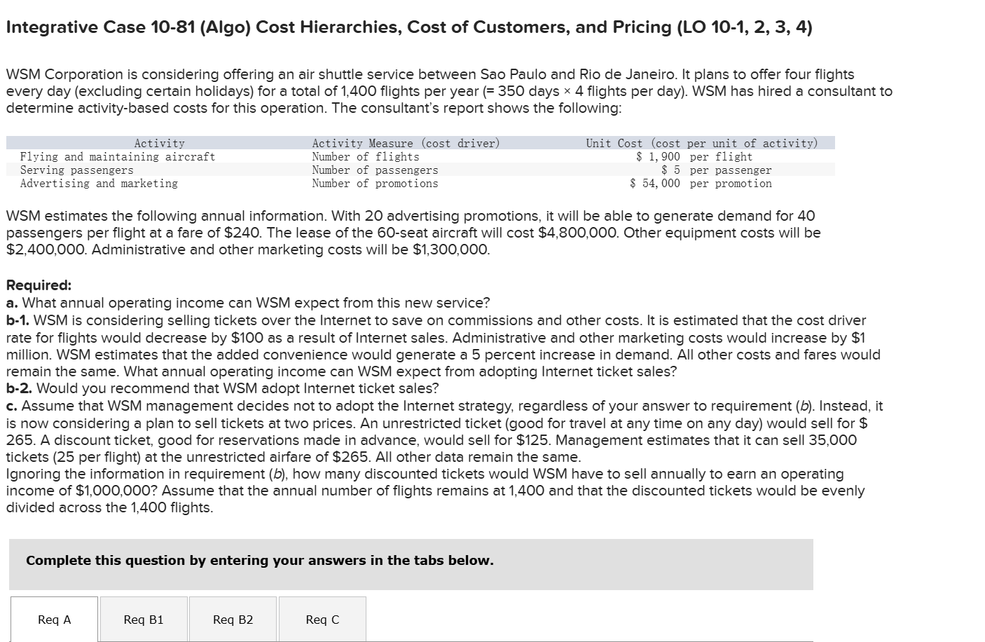 Integrative Case 1 0 - 8 1 ( Algo ) Cost