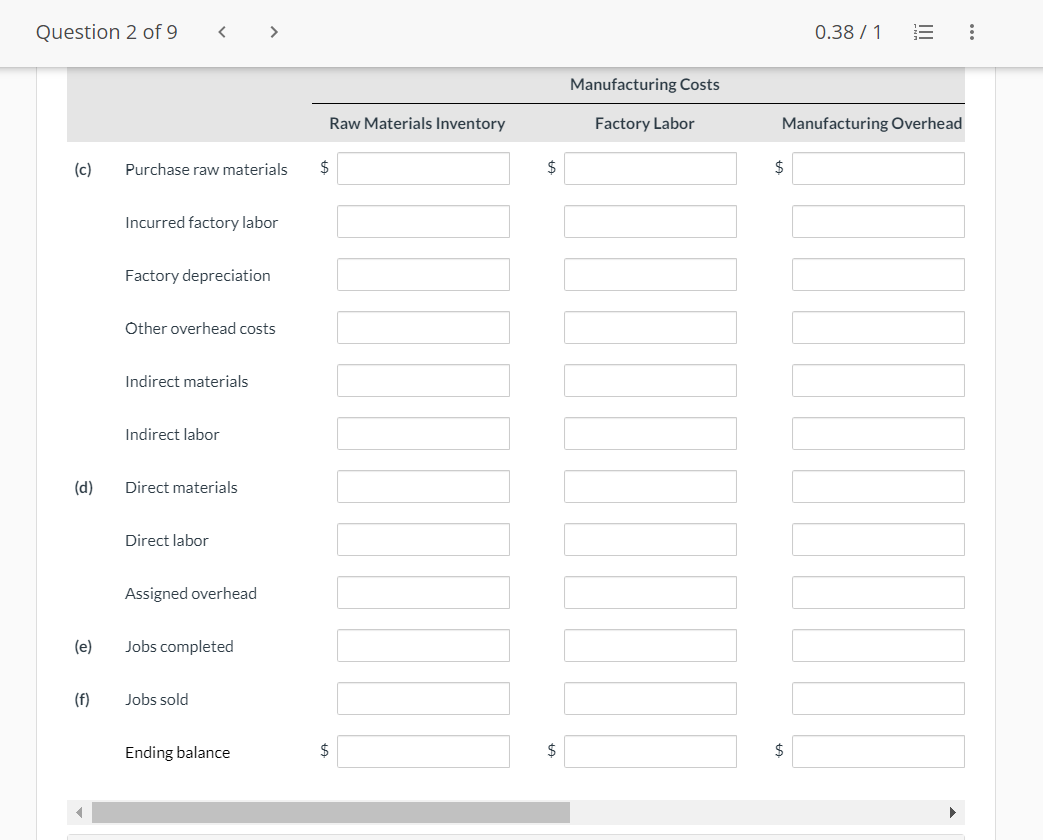 Bonita Company uses ajob order cost system and