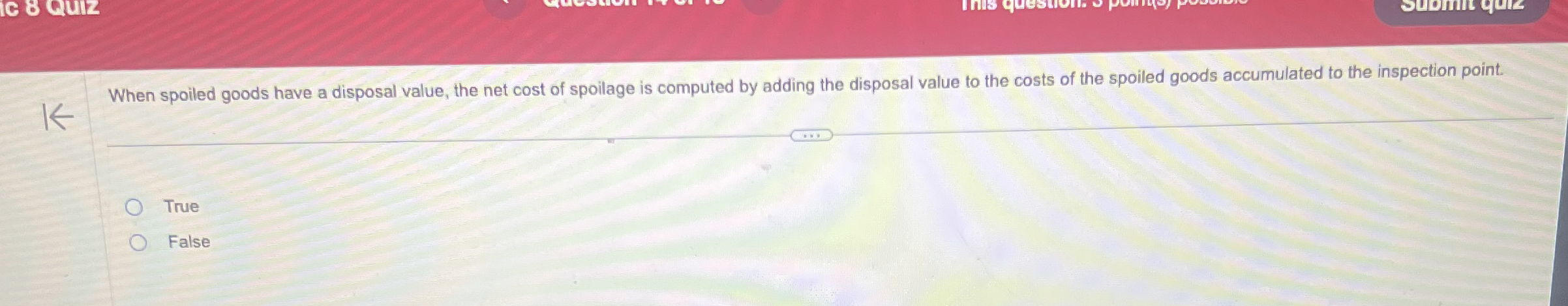 When spoiled goods have a disposal value, the net