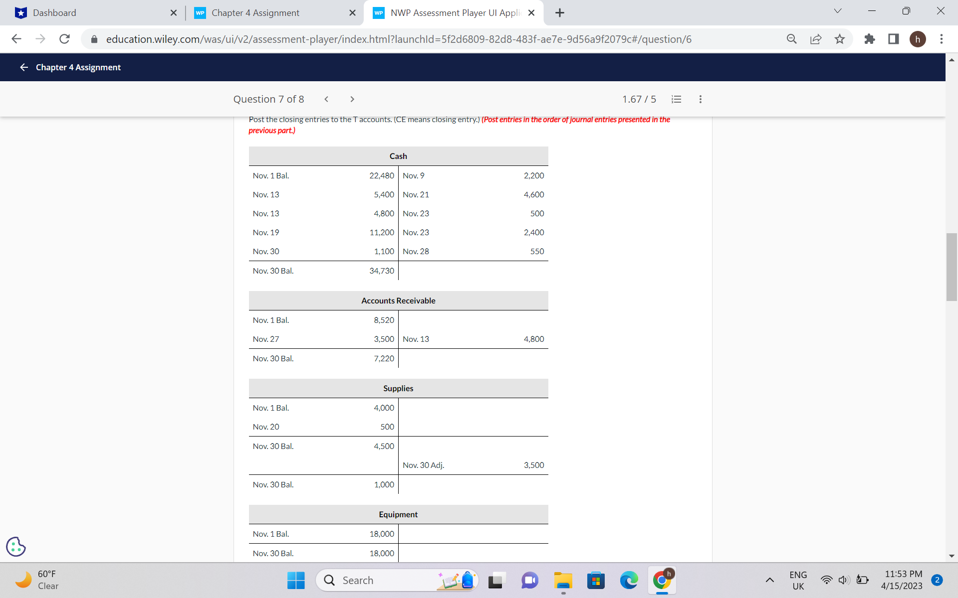 good evening needed help with question 7 please -