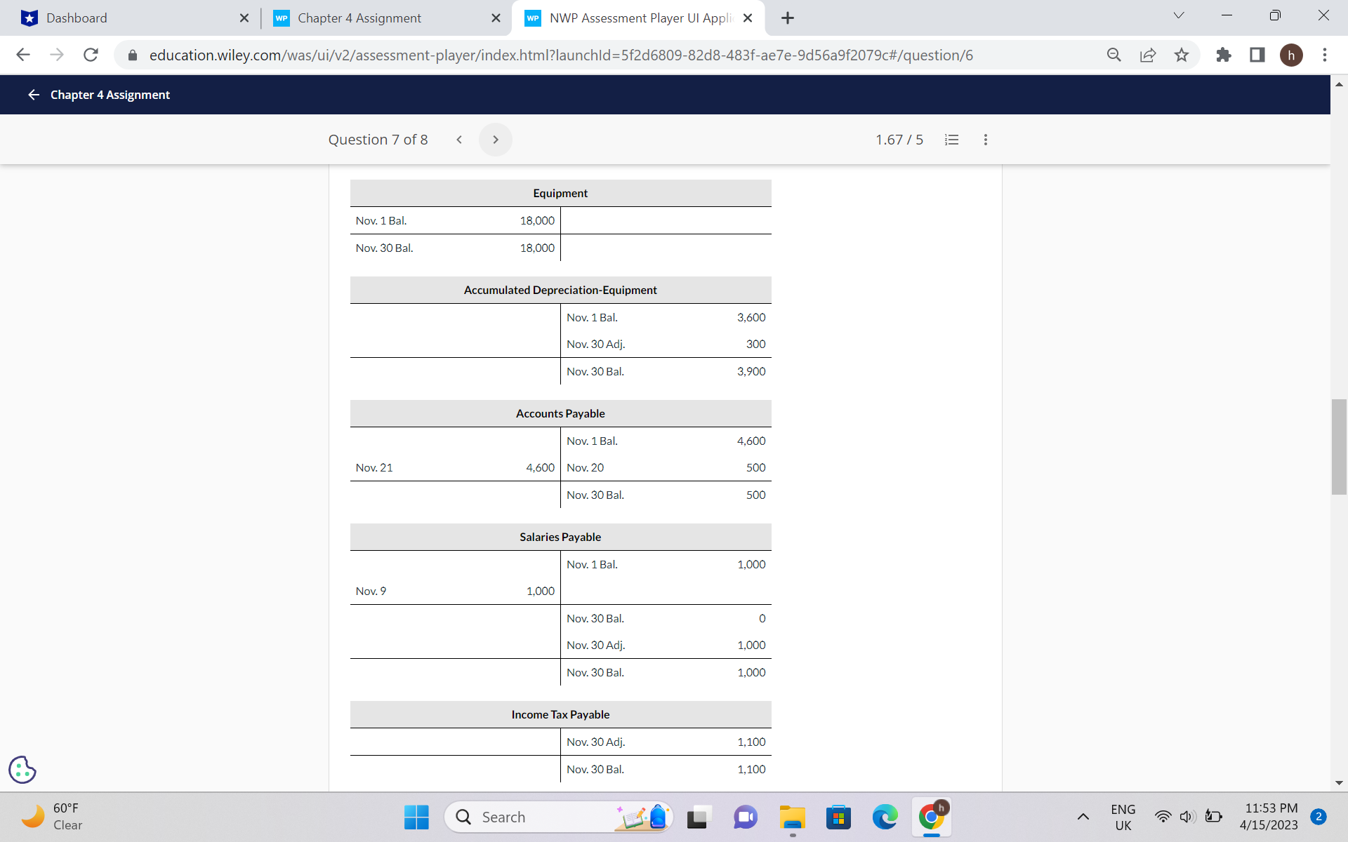 good evening needed help with question 7 please -