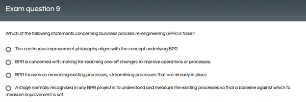 Exam question 1 In a TOM environment, external