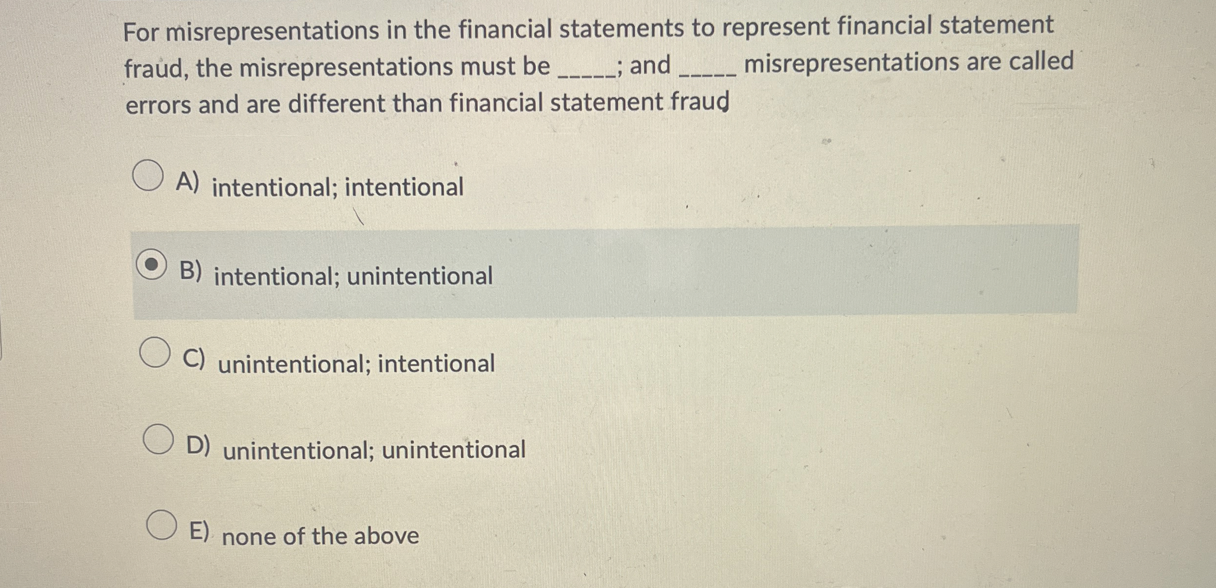 For misrepresentations in the financial