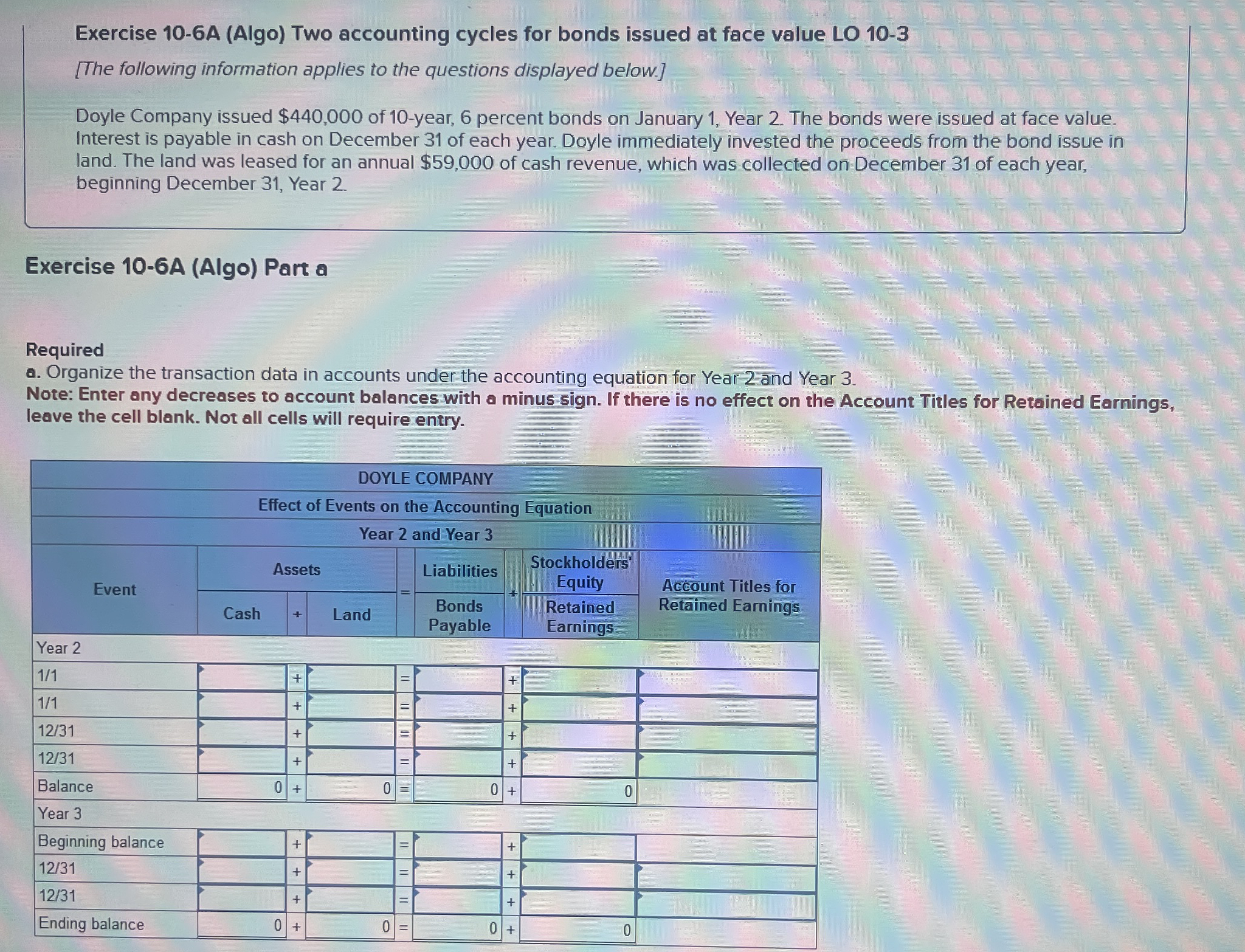 Exercise 1 0 - 6 A ( Algo ) Two accounting cycles