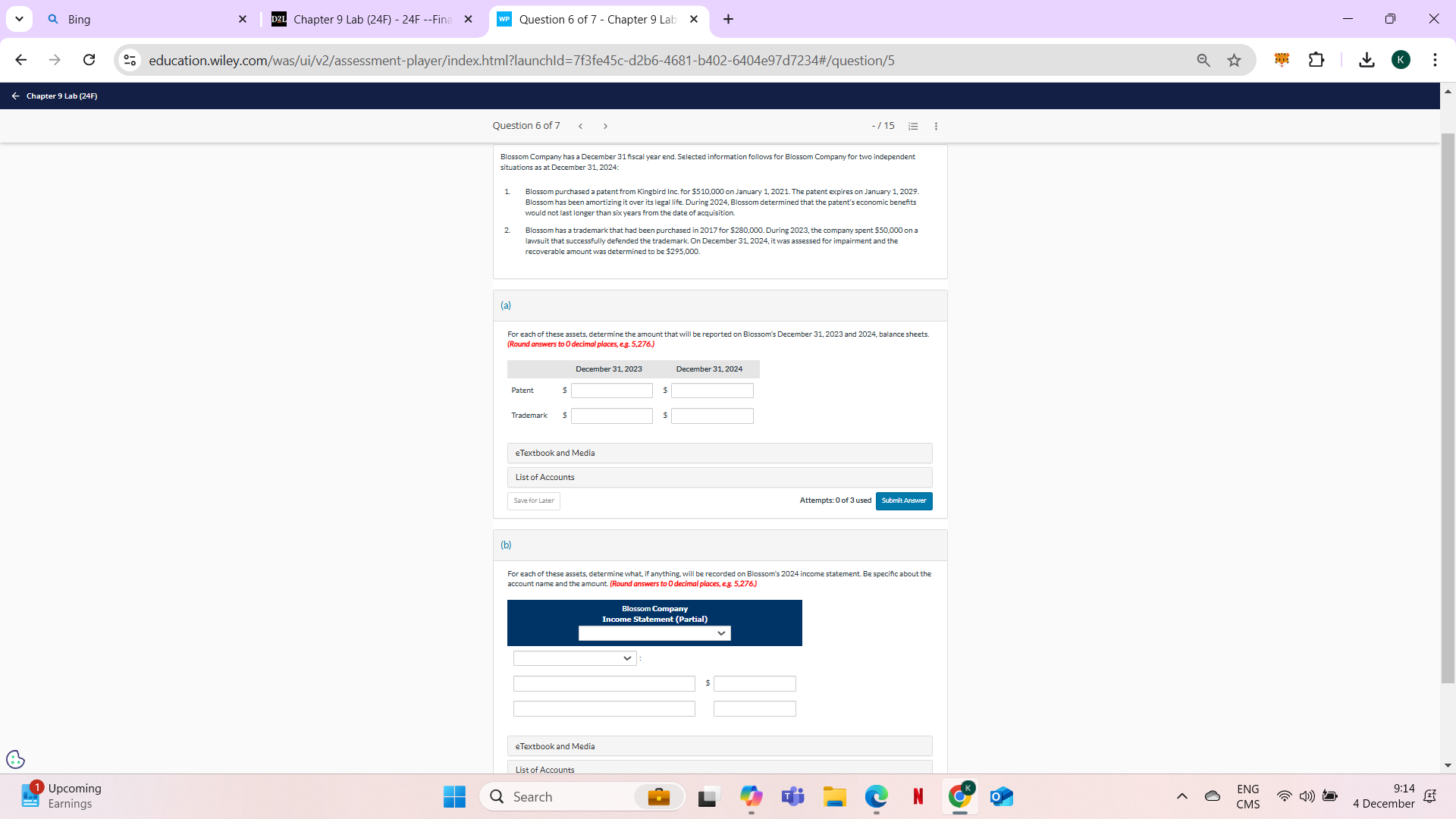 Q Bing X D2L Chapter 9 Lab (24F) - 24F --Fina x