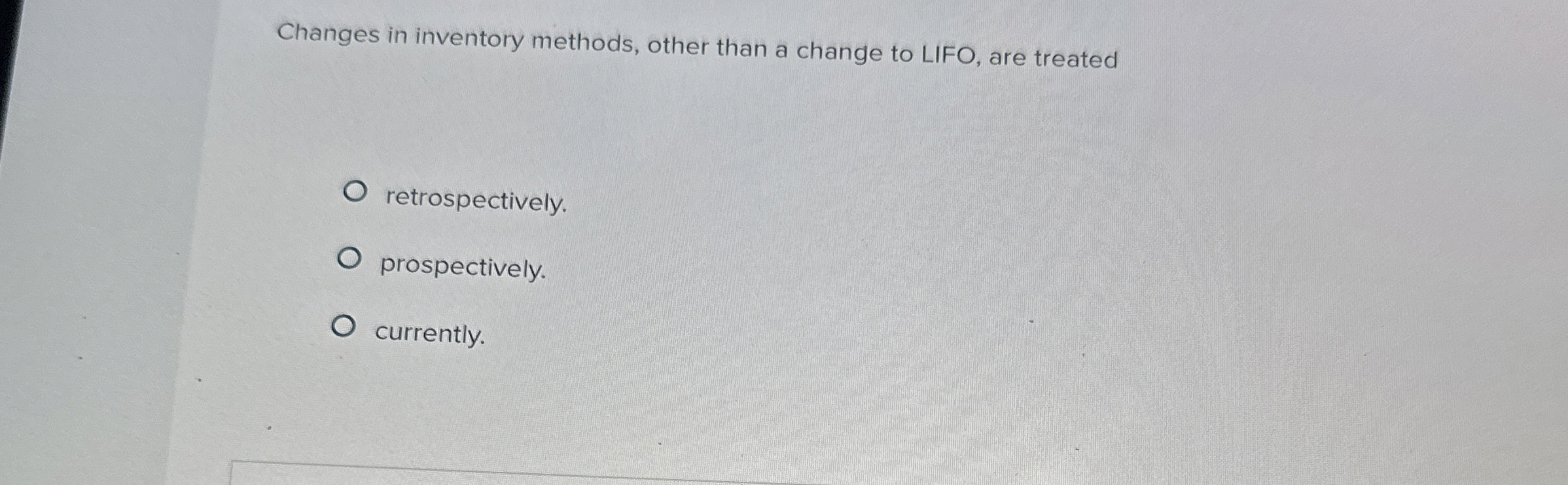 Changes in inventory methods, other than a change