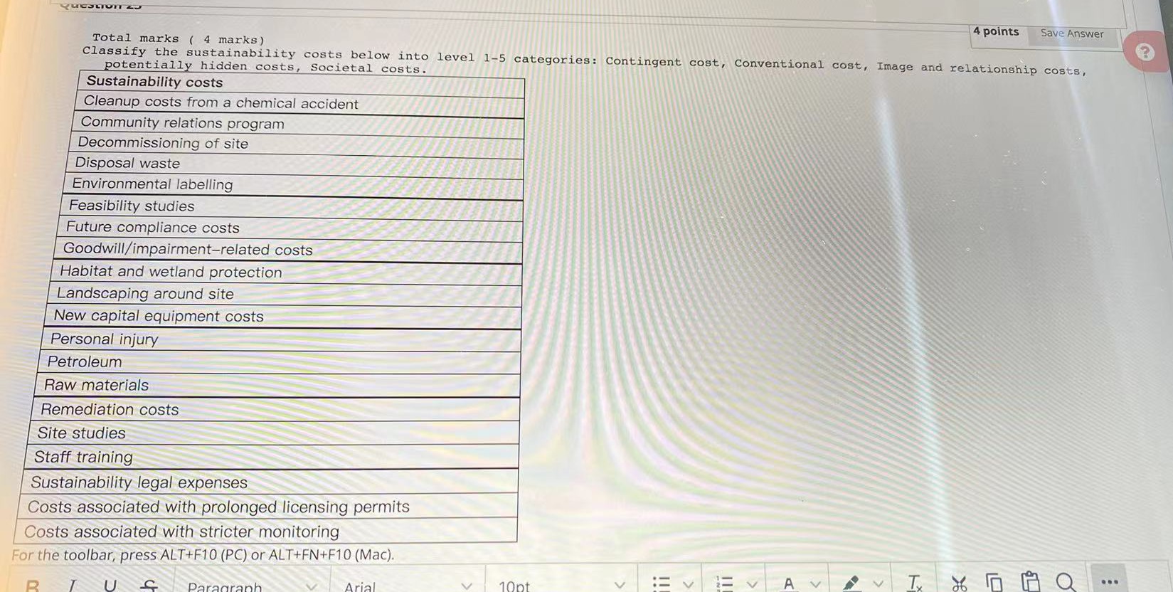 23. please answer this question 4 points Save