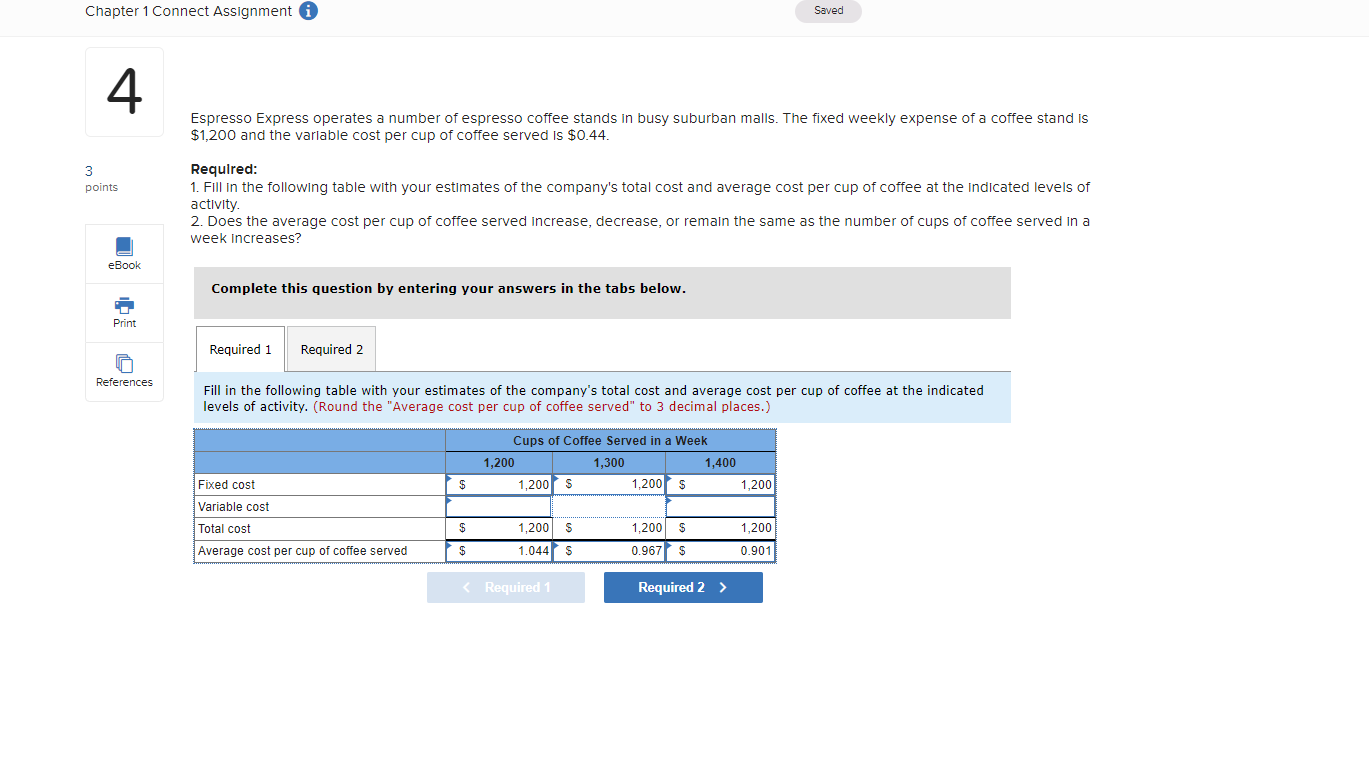 Chapter 1 Connect Assignment i Saved 4 Espresso