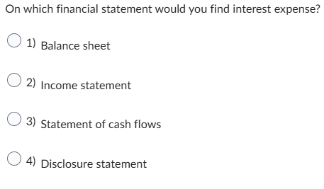 O n which financial statement would you find