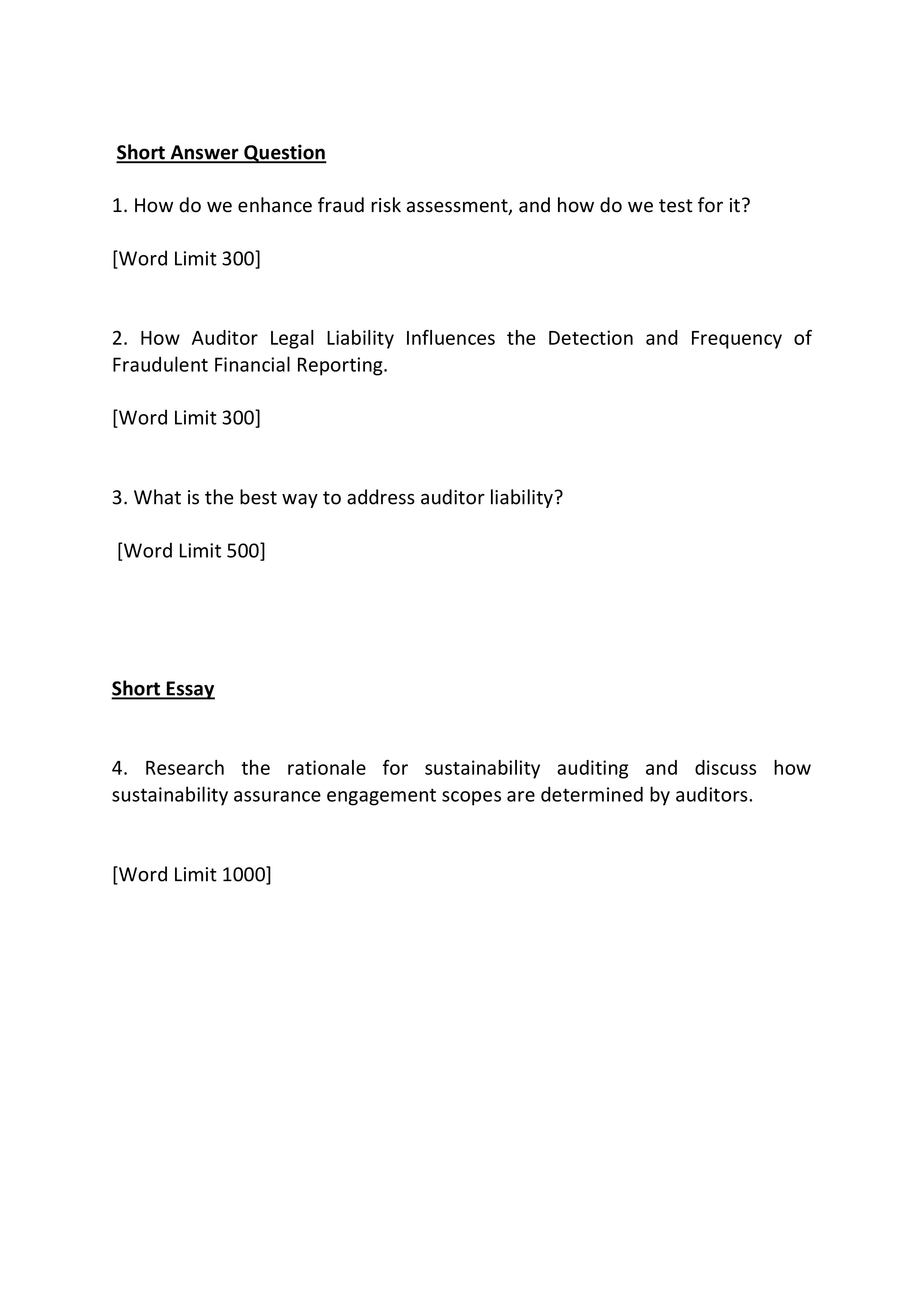 Short Answer Question 1. How do we enhance fraud