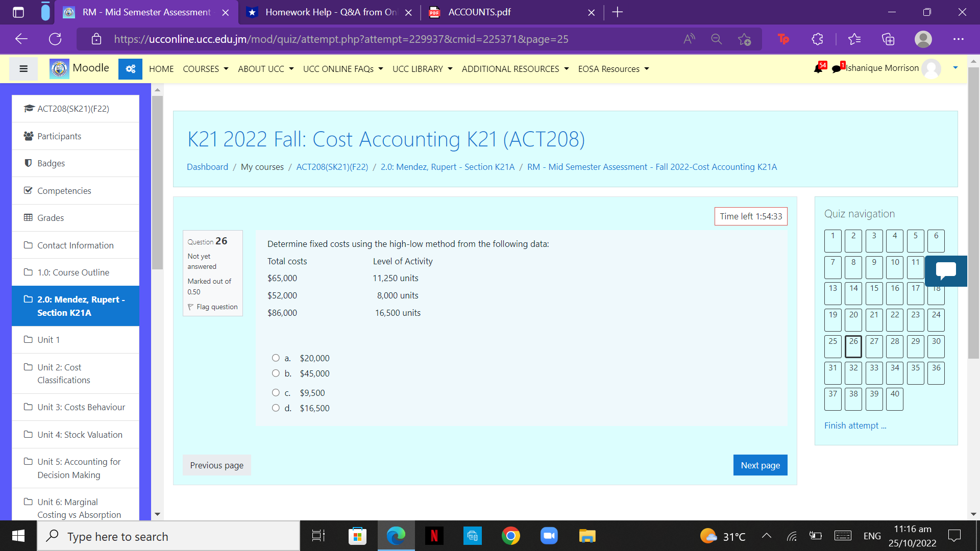 RM - Mid Semester Assessment X *Homework Help -