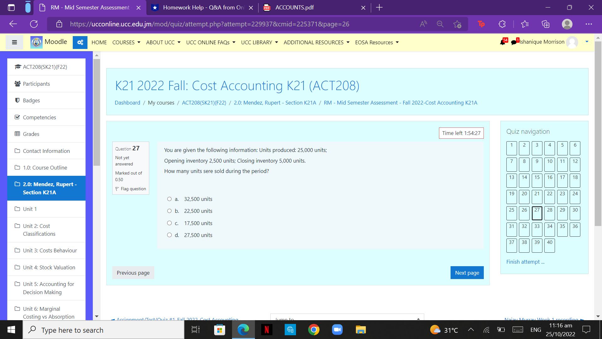 RM - Mid Semester Assessment X *Homework Help -