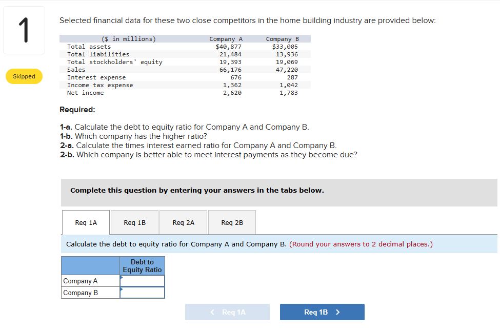 4 Selected financial data for these two close