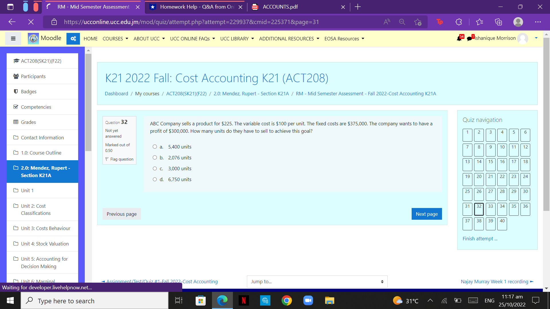 RM - Mid Semester Assessment X *Homework Help -