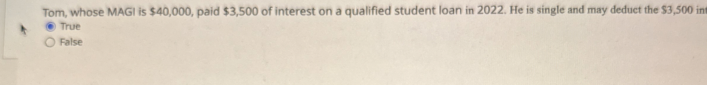 Tom, whose MAGI is $ 4 0 , 0 0 0 , paid $ 3 , 5 0