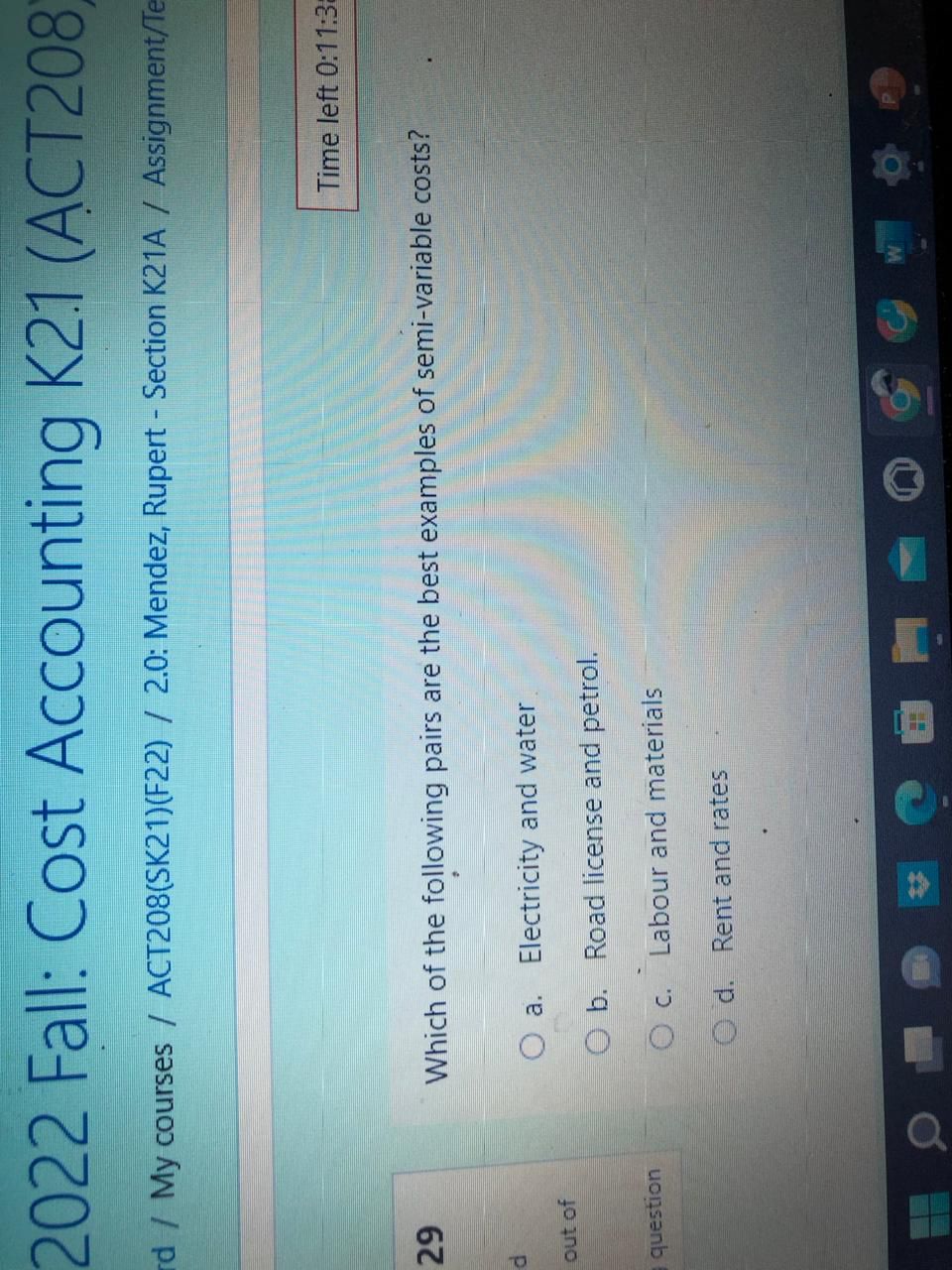 Time left 0:11:59 Question 26 Teddy uses the