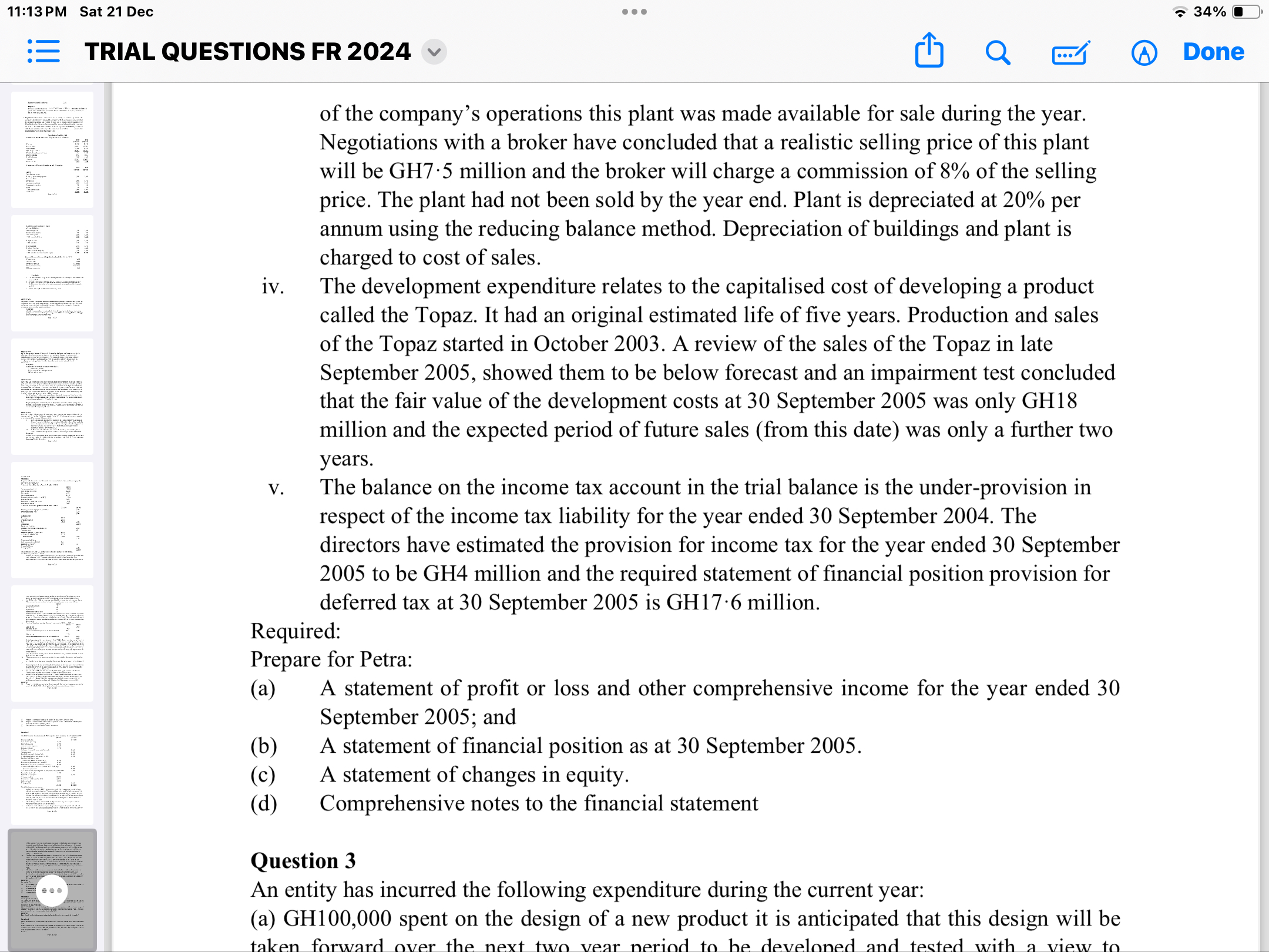 1 1 : 1 2 PM Sat 2 1 Dec 3 4 % : TRIALQUESTIONS