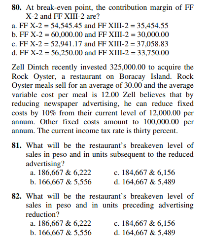 Managerial Accounting Instructions: Provide a