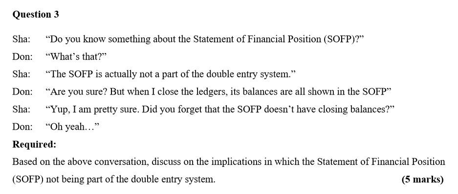 Question 3 Sha: \"Do you know something about the