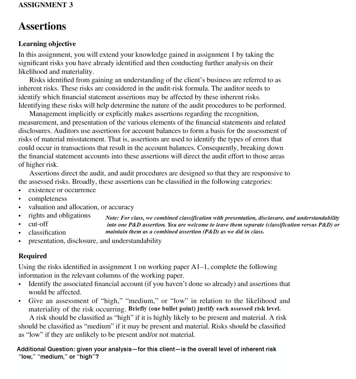 ASSIGNMENT 3 Assertions Learning objective In