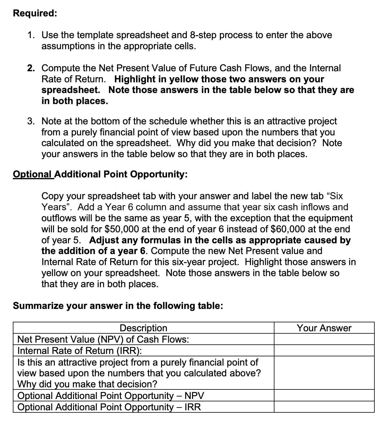 A Discounted Cash Flow Analysis Problem A Heart