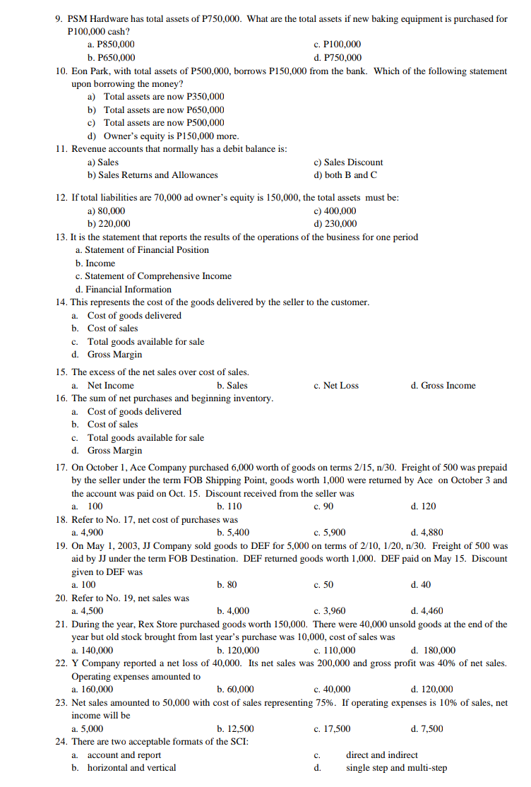 Multiple choice & enrichment activities: 1. It
