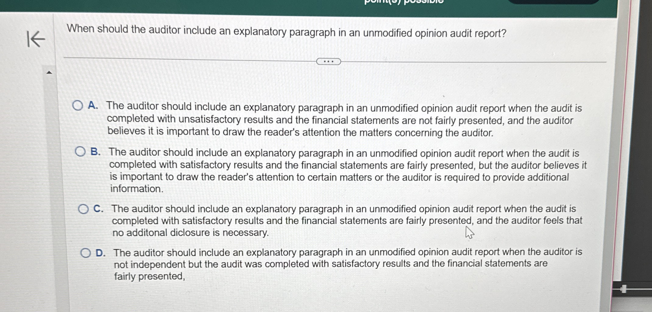 When should the auditor include an explanatory