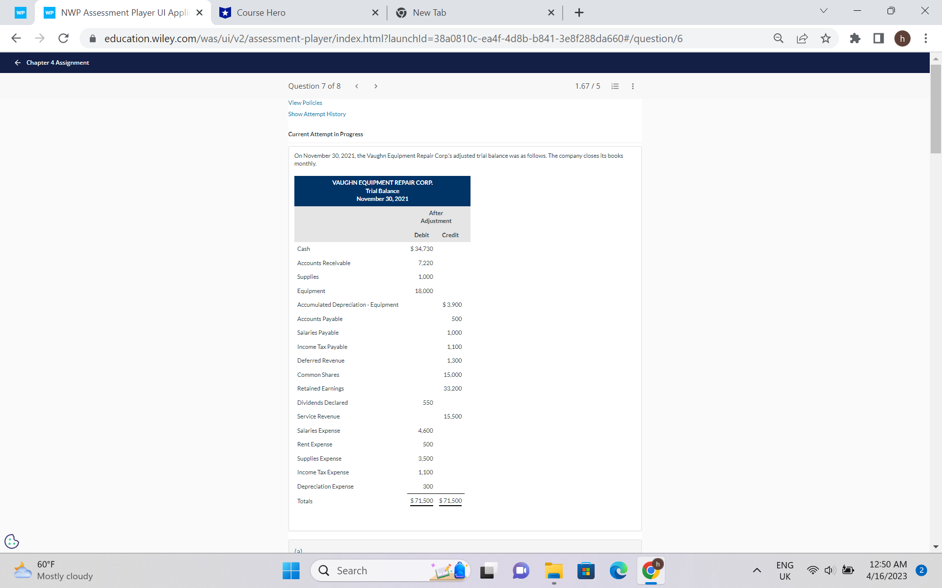 hi there i needed help with question 7 - part B