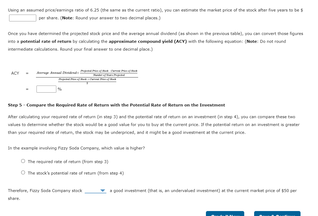 11. Calculating a potential investment return -