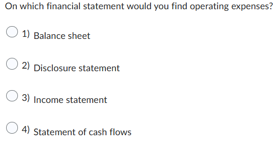 O n which financial statement would you find