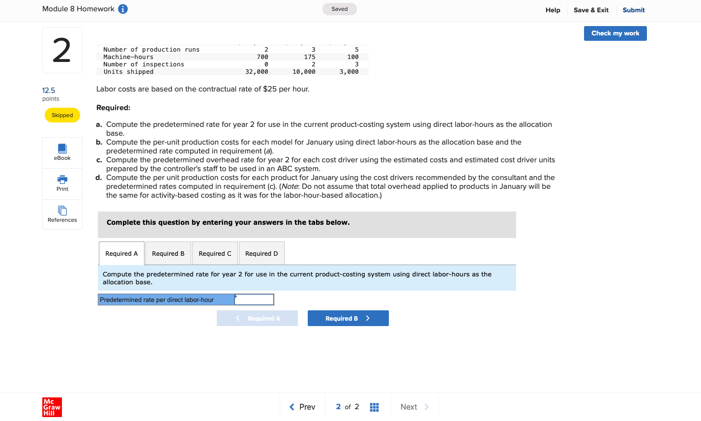 Module 8 Homework 0 Saved Help Save & Exit Submit