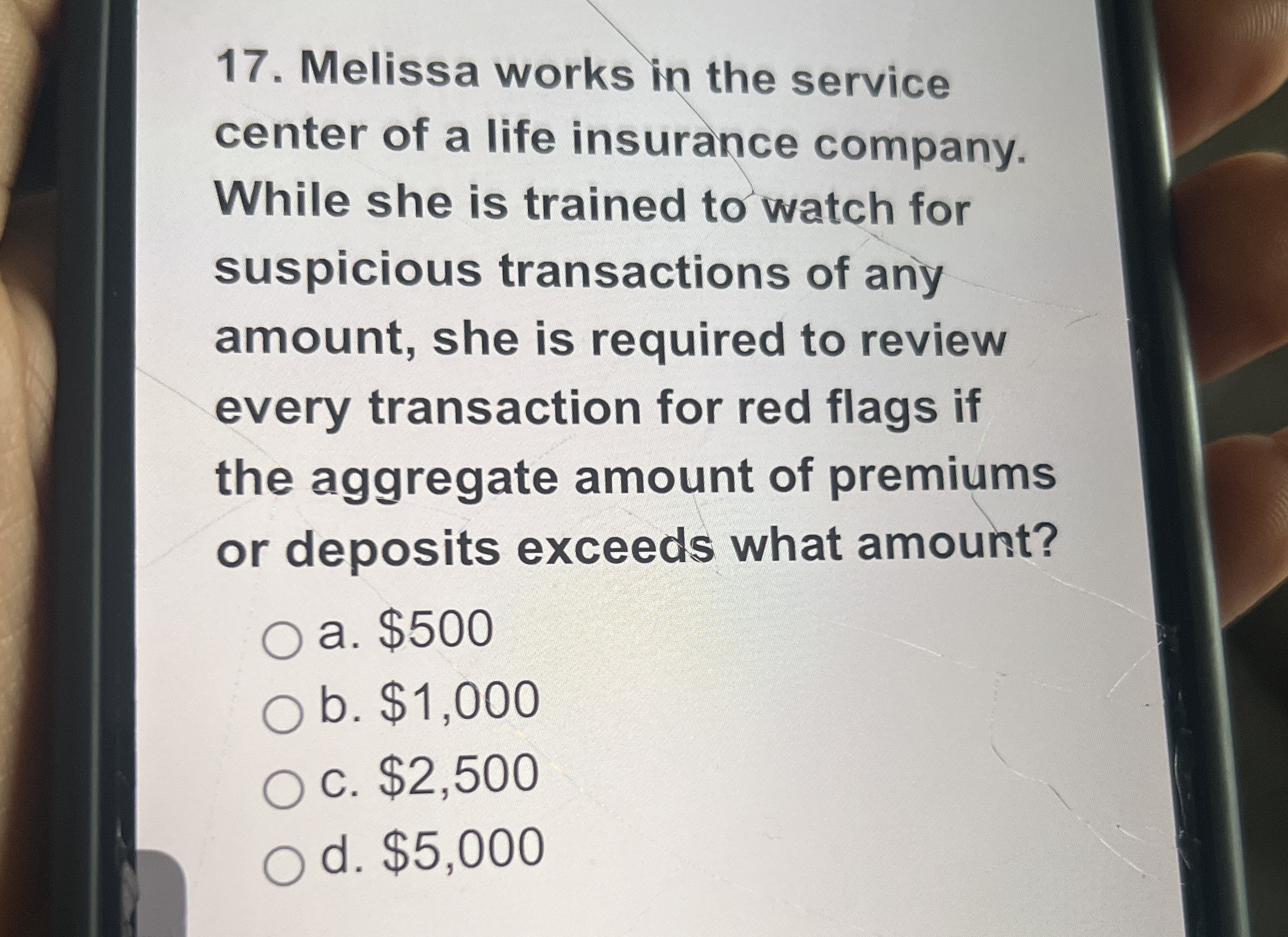 Melissa works in the service center of a life