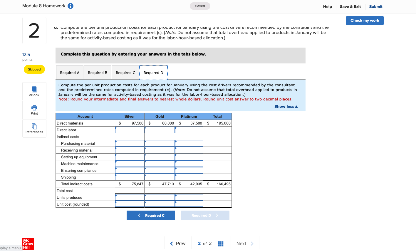 Module 8 Homework 0 Saved Help Save & Exit Submit