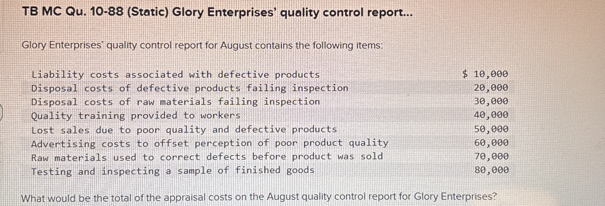 TB MC Qu . 1 0 - 8 8 ( Static ) Glory