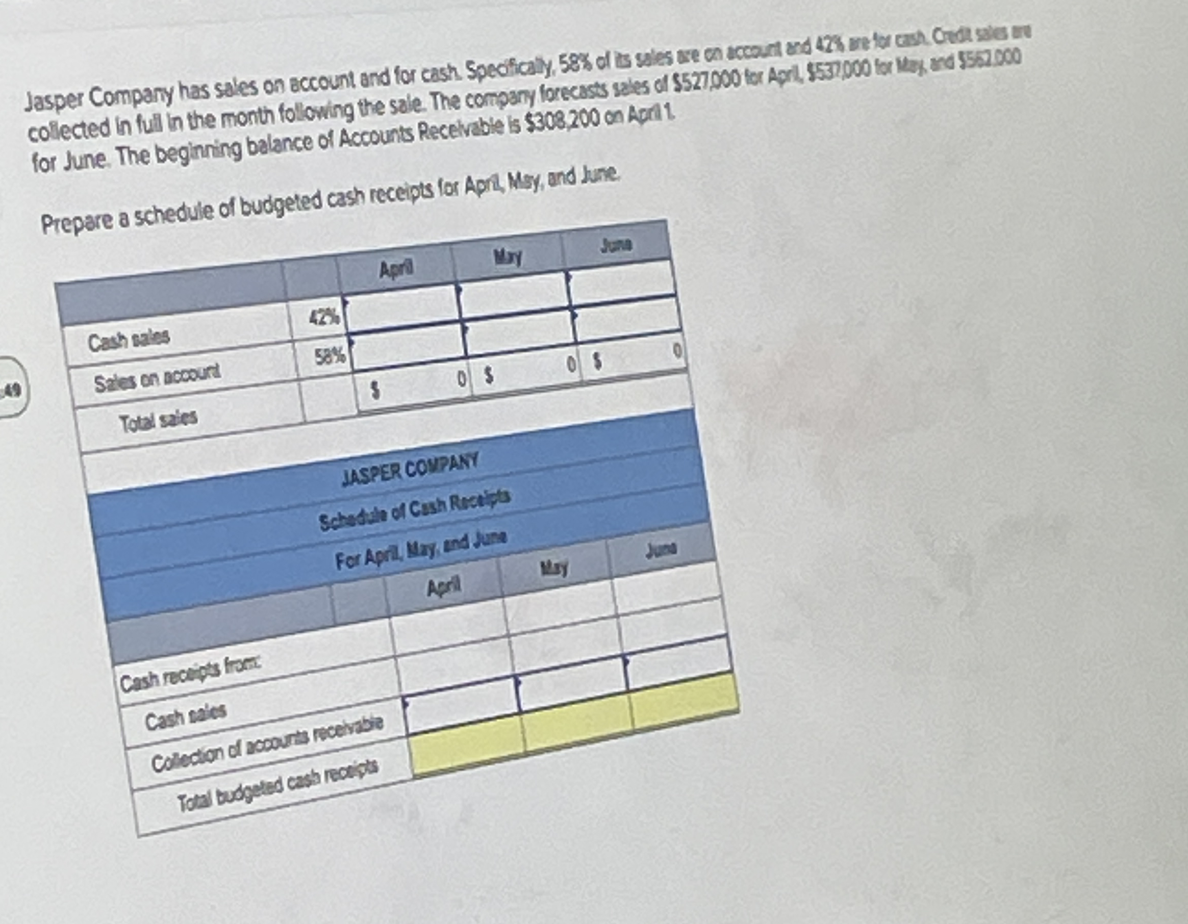 Please Fill out this table