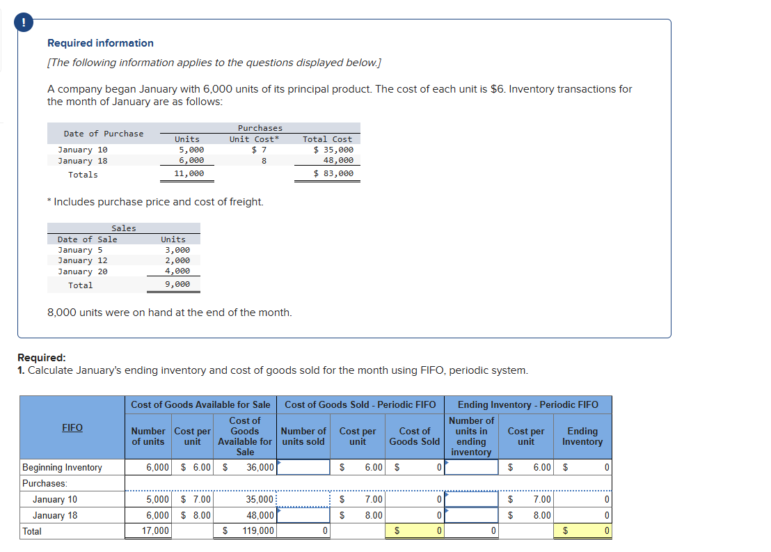 A company began January with 6 , 0 0 0 units of