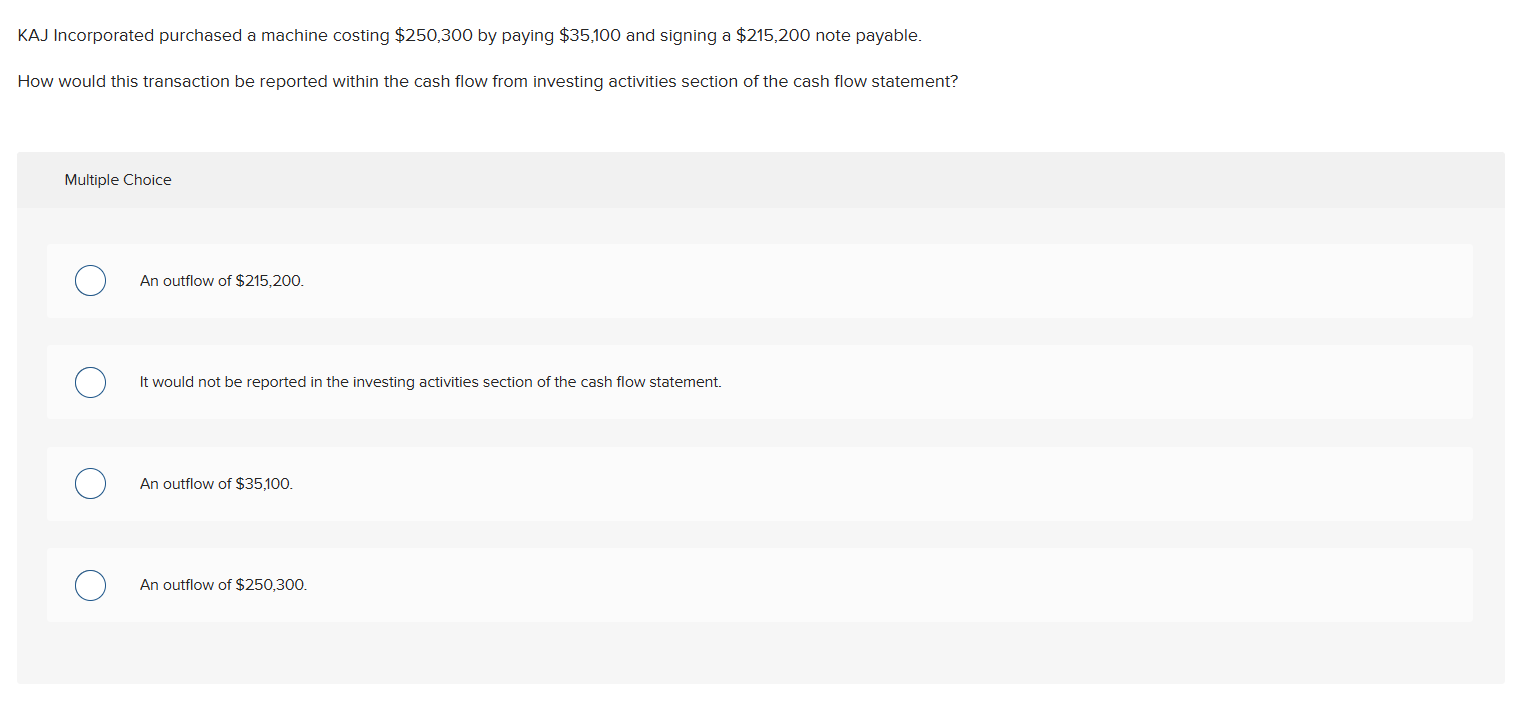 KAJ Incorporated purchased a machine costing $ 2
