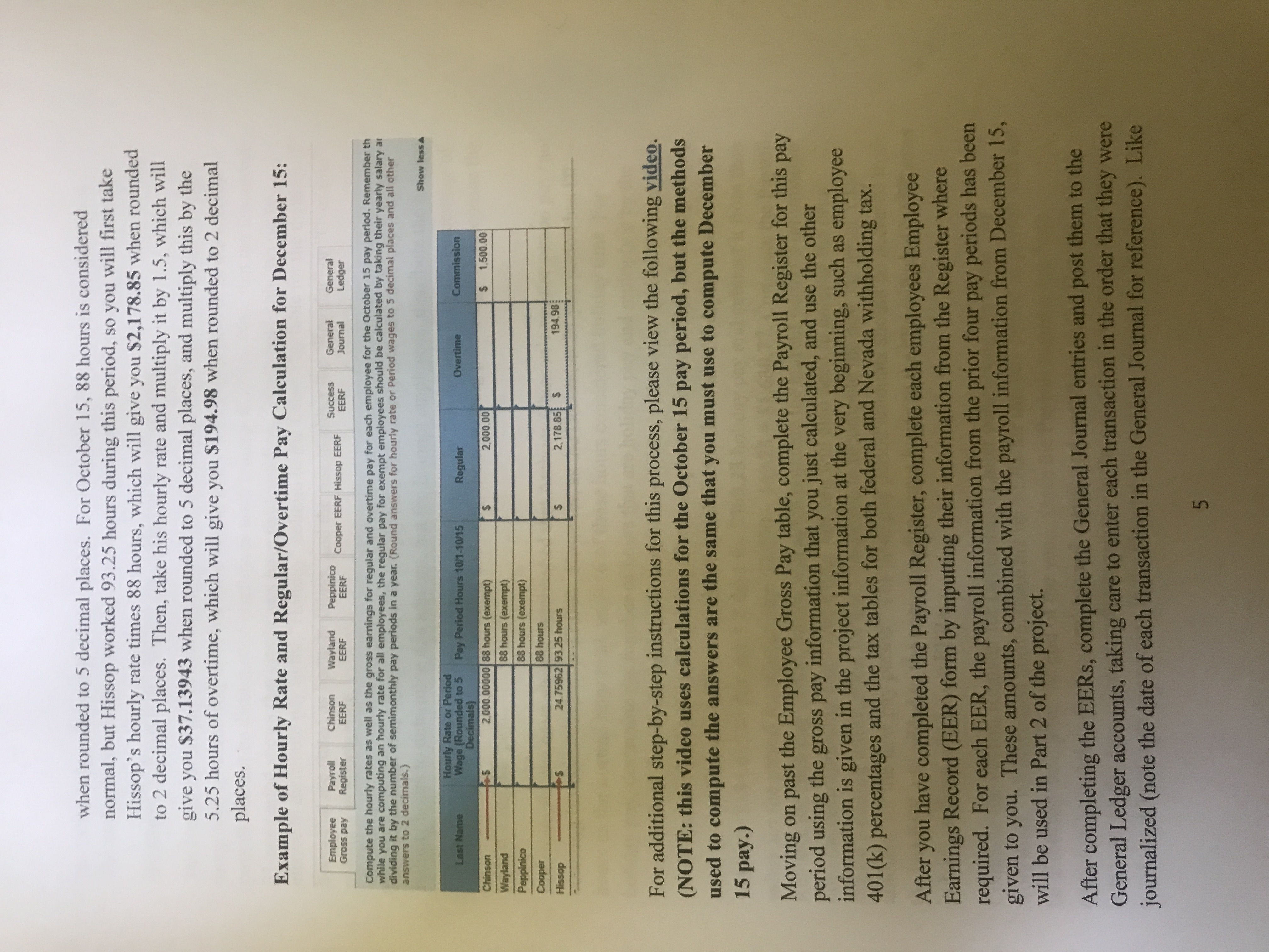 Appendix A Continuing Payroll Project (1-Month