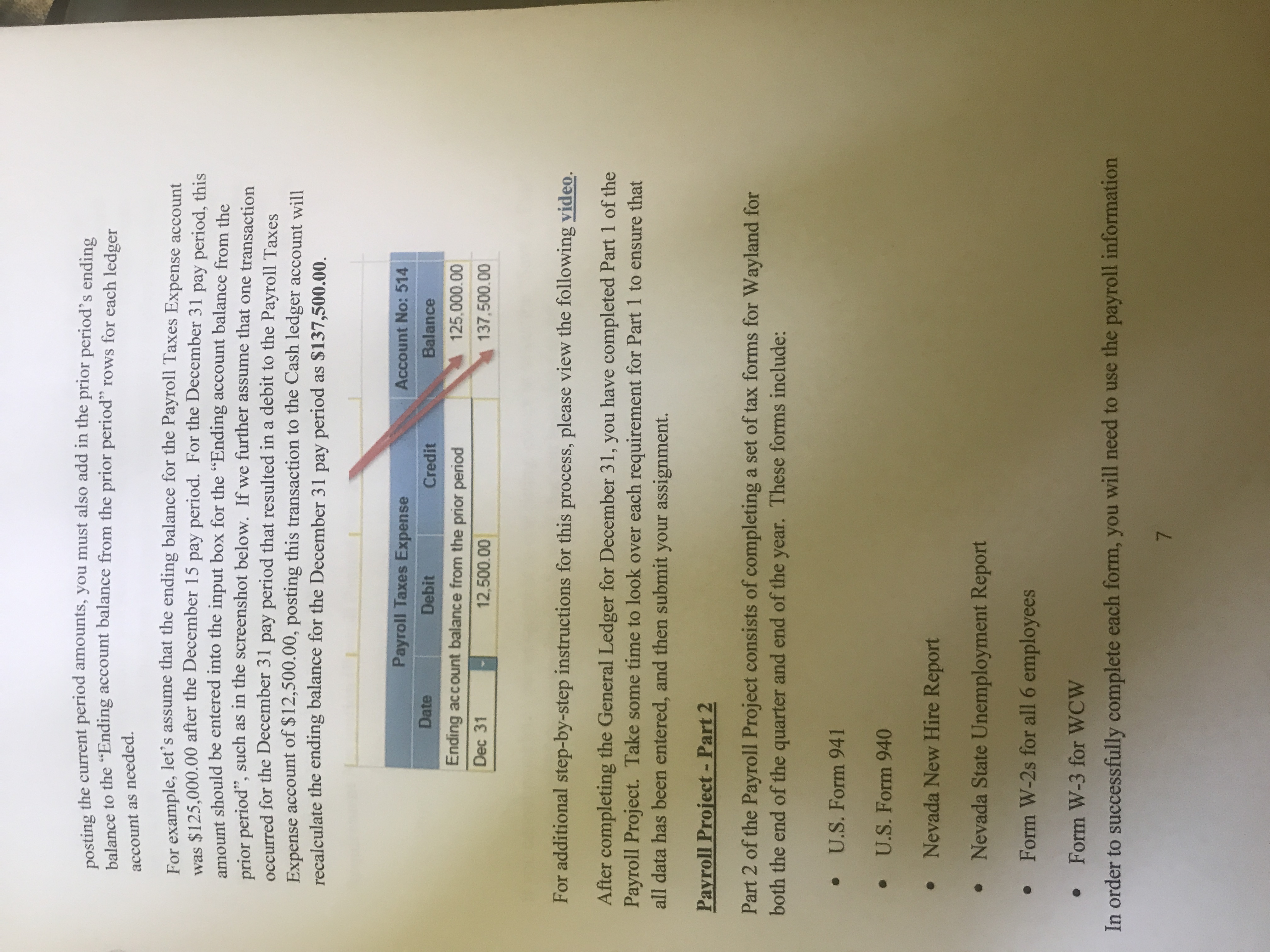 Appendix A Continuing Payroll Project (1-Month