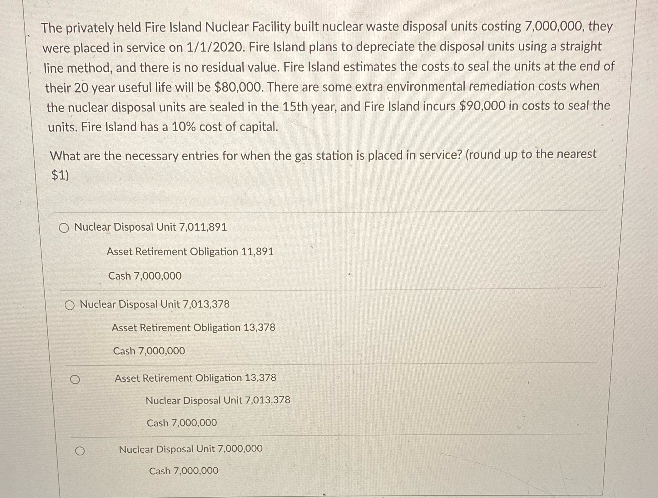 The privately held Fire Island Nuclear Facility