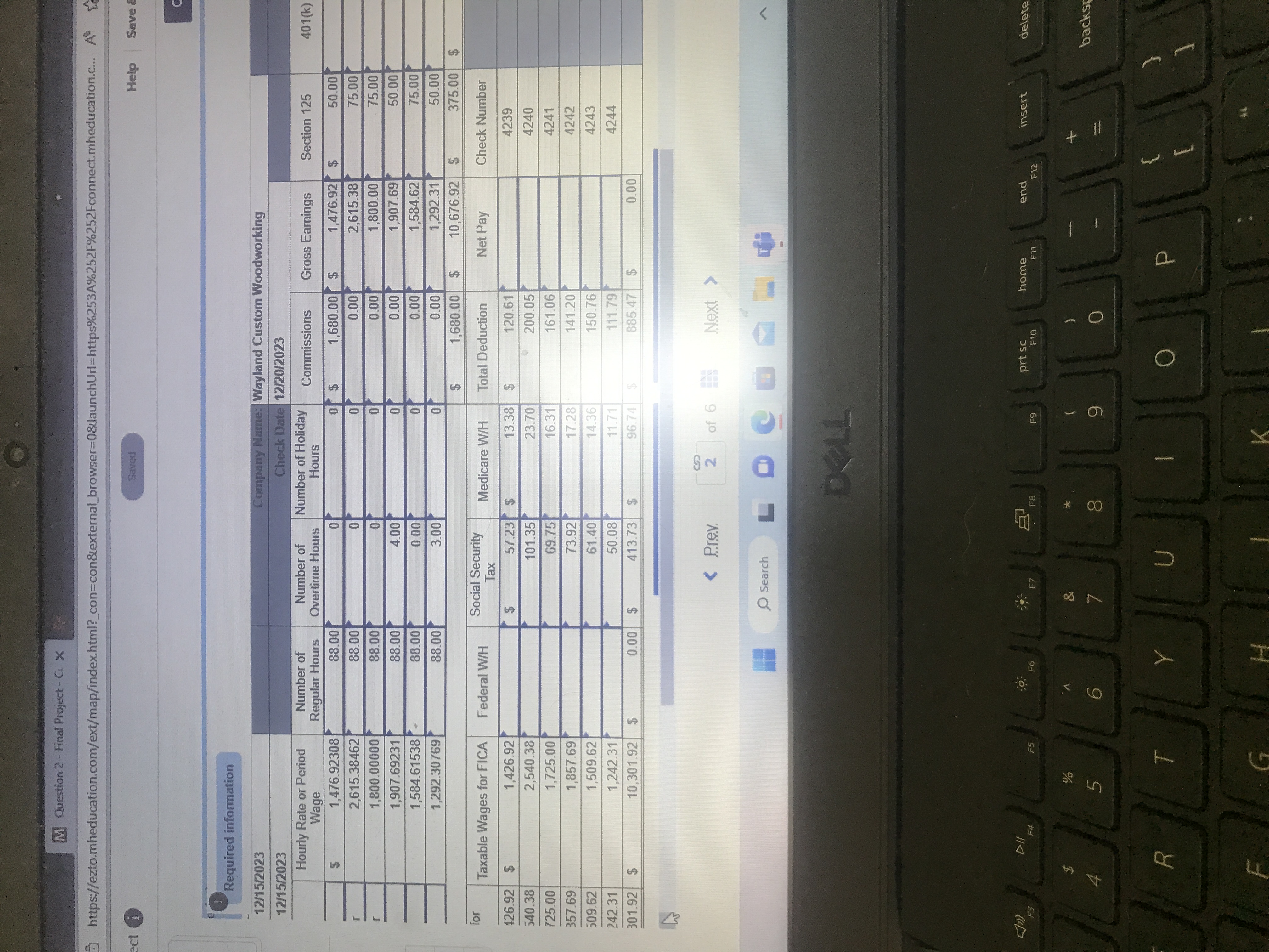 Appendix A Continuing Payroll Project (1-Month