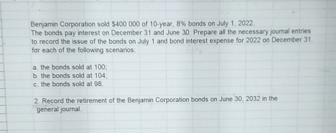 Hand written solution required Benjamin