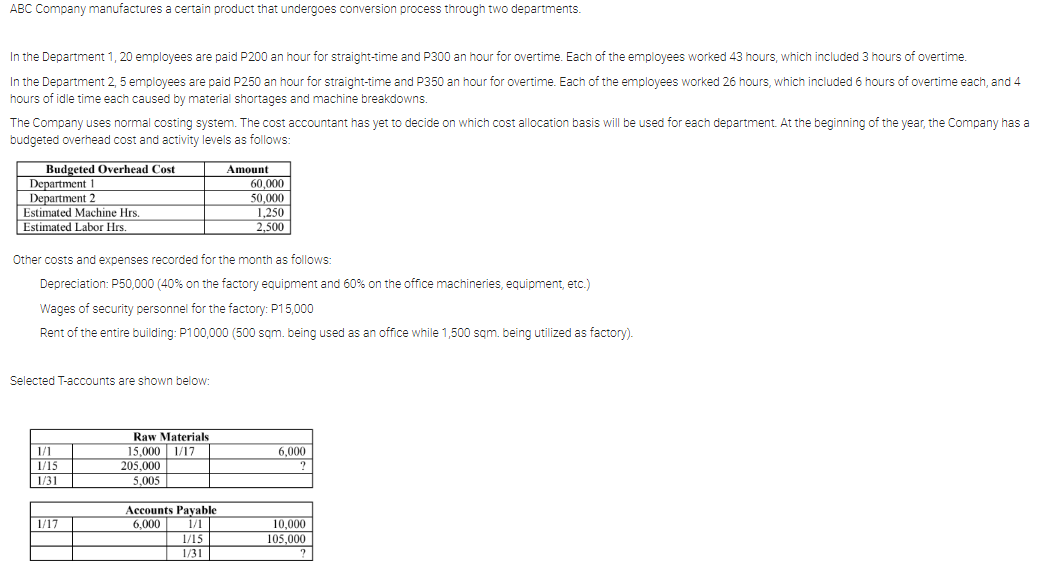 ABC Company manufactures a certain product that