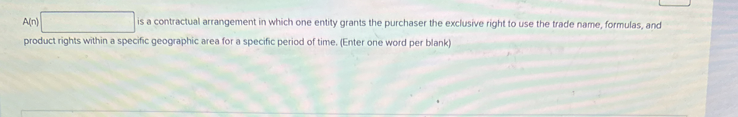 A ( n ) is a contractual arrangement in which one