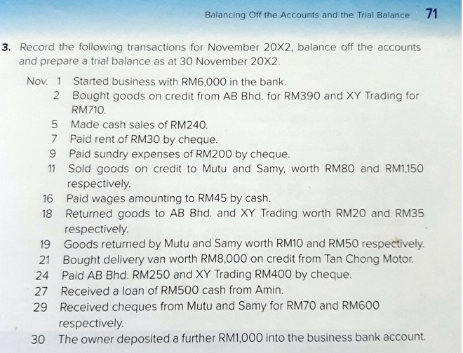 Record the following transactions for November